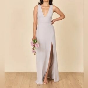 Park & Fifth Dove Gray Lexington Floor Length Bridesmaid Cocktail dress Medium